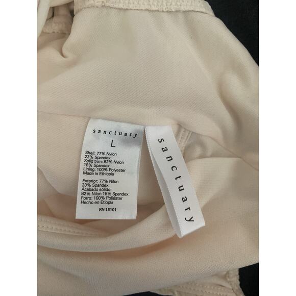 Sanctuary Swim Sandbar solids V wire one piece ribbed swimsuit in cream Large - Picture 4 of 5